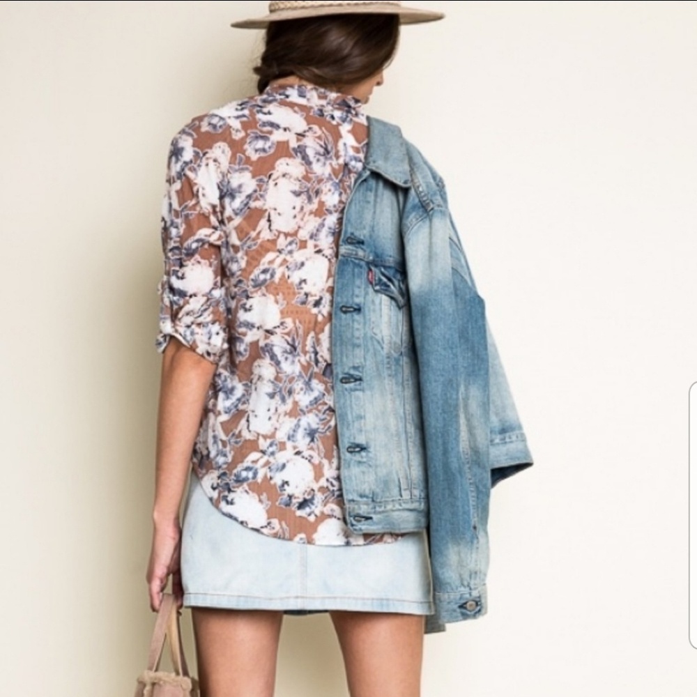 CLAIRE FLORAL FAUX WRAP TOP - Picture 4 of 8
